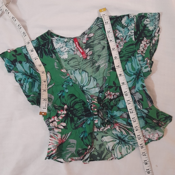 ● Union Bay | Tropical Blouse Crop Cover Up Top - Picture 9 of 13